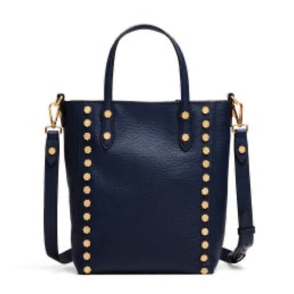 ANNABEL INGALL Leather Daisy Stud Tote in Navy - $465. - Picture 1 of 12
